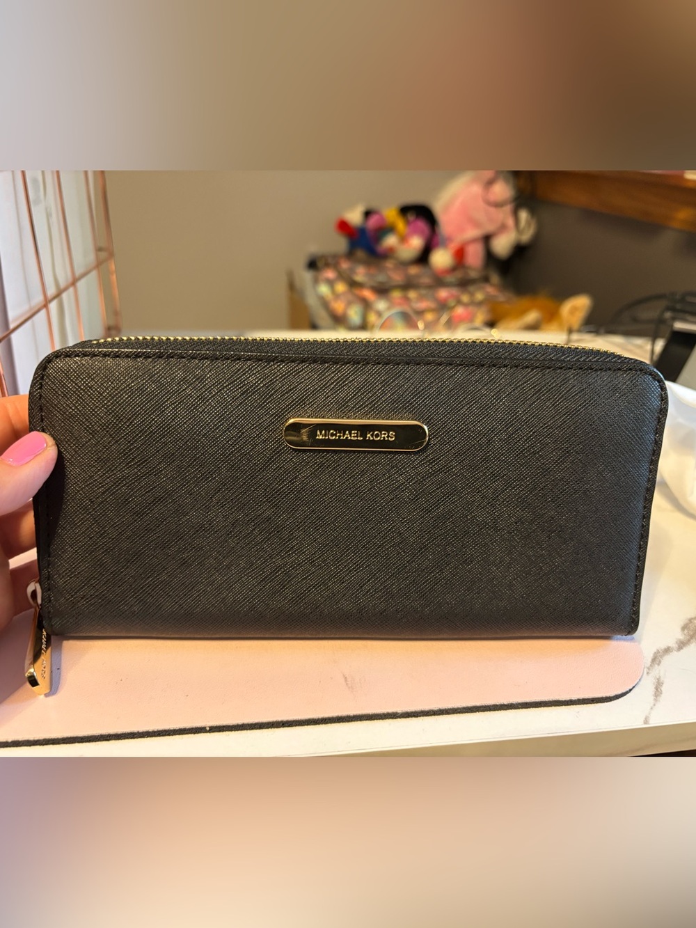 Michael Kors Black Zip-Around Wallet